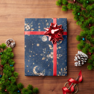 Himmelsmond- und Sternverpackungspapier für sie Geschenkpapier