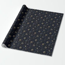 Himmelsmonde & Stars Wrapping Paper Gold/Navy