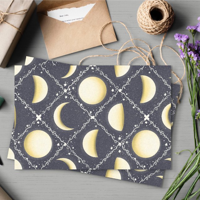 Himmelsmondphasen-Muster Seidenpapier (Moon Phases Tissue Paper)