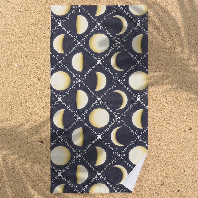 Himmelsmondphasen-Muster Strandtuch (Moon Phases Beach Towel)
