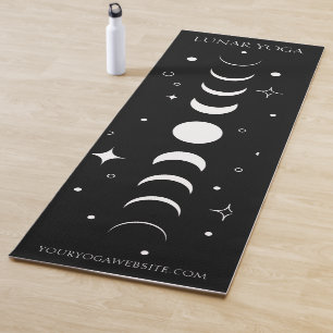 Himmelsmondphasen Schwarz Minimalistisch Yogamatte