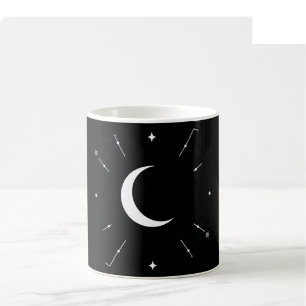 Himmelsmondphasen-Tasse - Schwarz & Weiß (vollstän Kaffeetasse