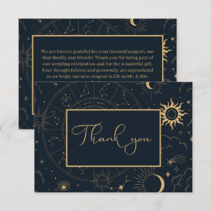 Himmelsmystische Elemente - Sternzeichen Dankeskarte