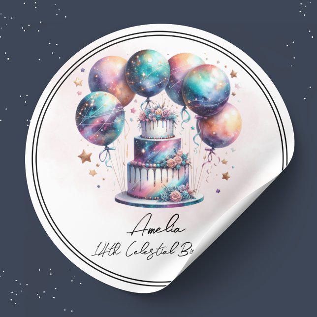 Himmelsmystische kosmische Astrologie Danke Runder Aufkleber (Von Creator hochgeladen)