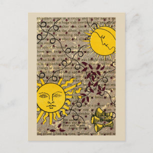 Himmelsnacht Aufgang Sonne Mond Postkarte
