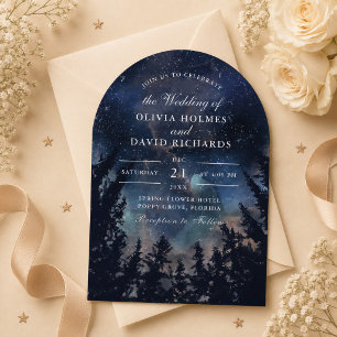 Himmelsnacht mit Sternen Bogen Hochzeitseinladung Einladung