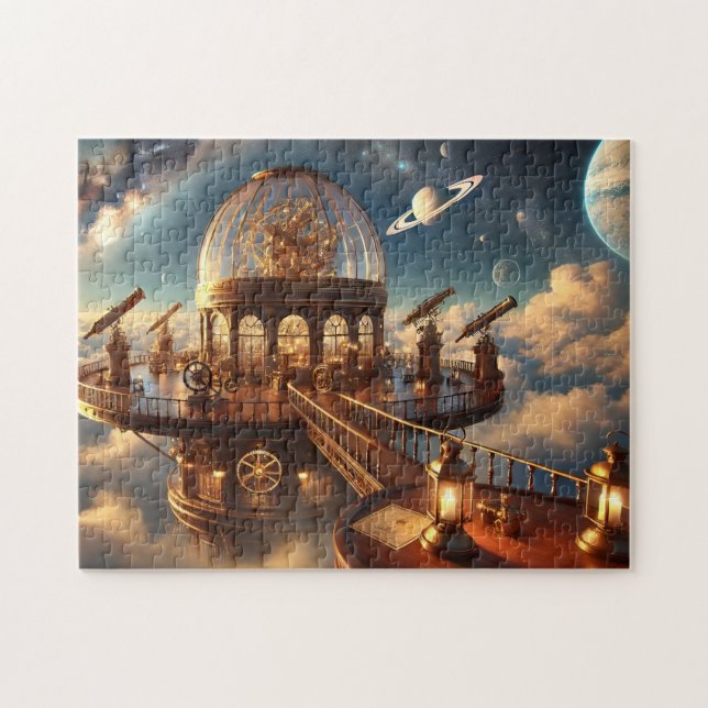 Himmelsobservatorium Steampunk-Sternendome Puzzle (Horizontal)