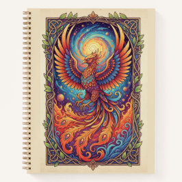Himmelsphoenix-Wiedergeburt-Zen-Tangle-Galaxie Notizbuch