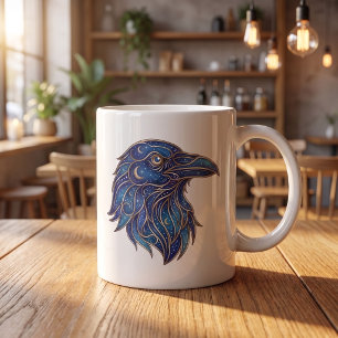 Himmelsrabe Tasse Gold Linienkunst Mond & Sterne