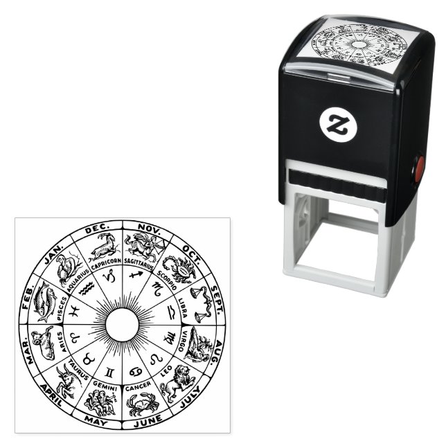 Himmelsrad des Zodiakus Diagramm #1 Permastempel (Beispiel)