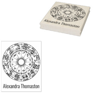 Himmelsrad-Zodiak Wheel Chart #1 Name Gummistempel