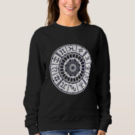 Himmelsrad-Zodiakzeichen-Mandala-Grafikdesign Sweatshirt