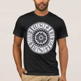 Himmelsrad-Zodiakzeichen-Mandala-Grafikdesign T-Shirt