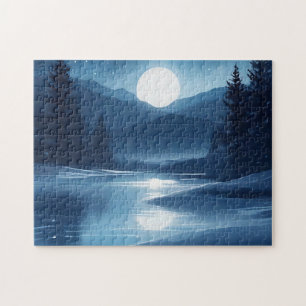 Himmelsreflektionen Wasserfarbener Mondlicht Puzzle