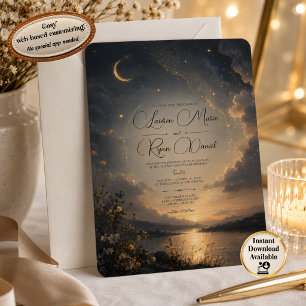 Himmelsromanze-Hochzeitseinladung Einladung