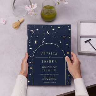 Himmelsschiff Arch Frame Star Golden Folieneinladung