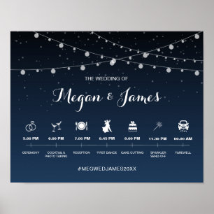 Himmelsschifffahrt Blue Starry Night Wedding Timel Poster