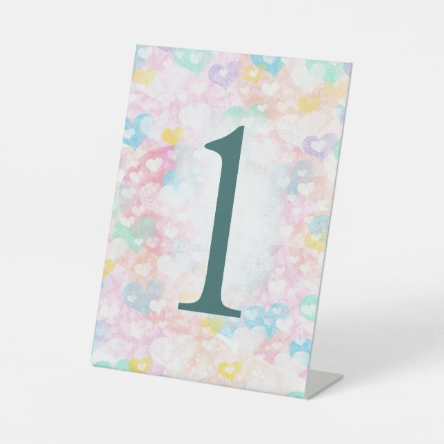 Himmelsschild für die Tischnummer Hochzeitswaage Sockelschild (Vorderseite)