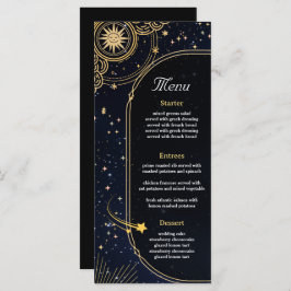 Himmelssonne und Mondhochzeit Menükarte