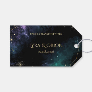 Himmelssterne | Goldfolie Doppelseitige Hochzeit Geschenkanhänger