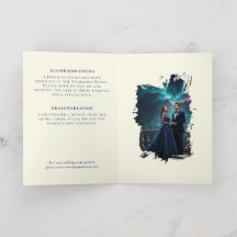 Himmelssterne | Navy/Gold Hochzeitseinlagekarte