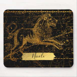 Himmelssternkarte Astrologisches Zeichen LEO Löwe  Mousepad