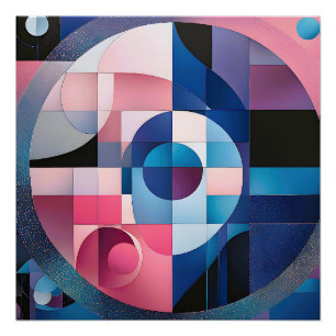 Himmelssymmetrie: Geometrische Formen, Blues und R Poster