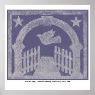 Himmelstor Grabstein Rubbing - blau Poster