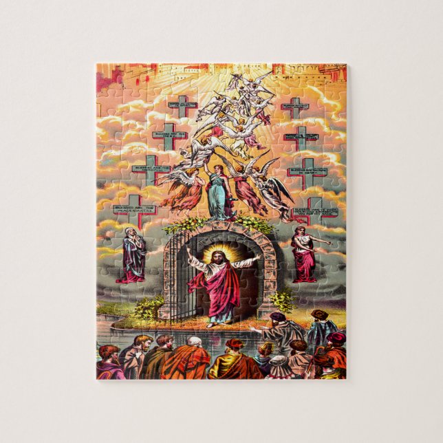 Himmelstor Jesus umarmt von Engeln Puzzle (Vertikal)
