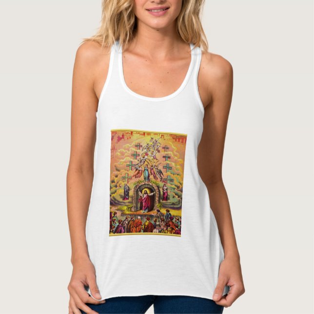 Himmelstor mit goldener Folientextur und Jesus Tank Top (Vorderseite)