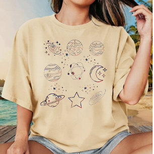 Himmelsuniversum Planeten und Sterne Liquid Marble T-Shirt