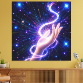 Himmelsviolette Energie auf gespannter Leinwand