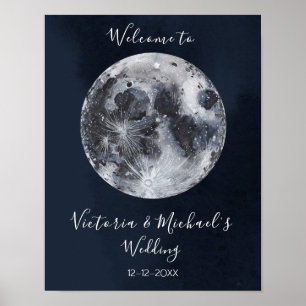Himmelsvoller Vollmond und Sternenposter Poster