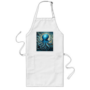 Himmelswellen: Das blaue Octopus-Fraktal Kunst Lange Schürze