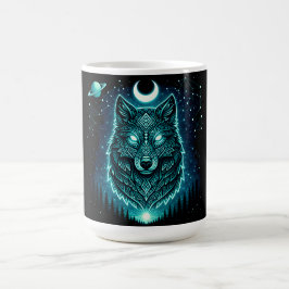 Himmelswolf – Kosmisches Heulen Wildtiergalaxie Kaffeetasse