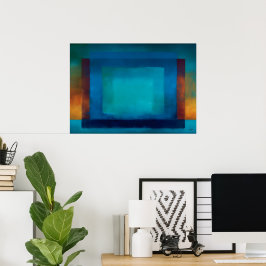 Himmelszenit Azurblaue Stille Blaues Farbfeld Poster