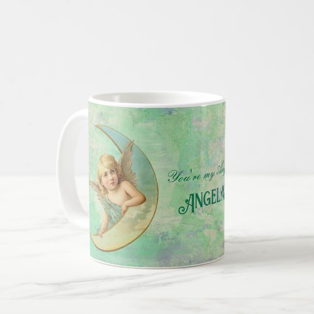 Himmlisch Angel Personalisiert Green Kaffeetasse (Vorderseite Links)