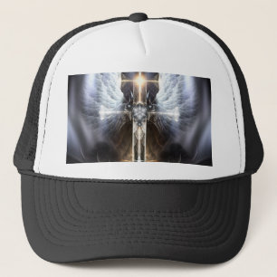 Himmlisch Angel Wing Cross Fraktal Art Hat Truckerkappe