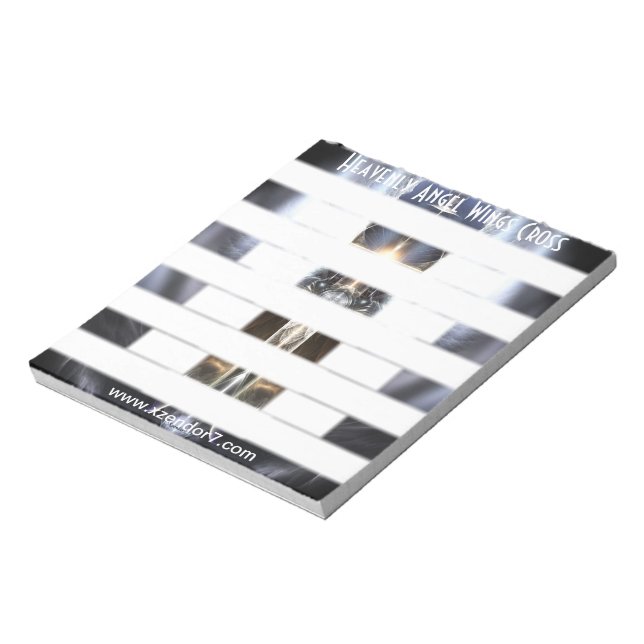 Himmlisch Angel Wing Cross Fraktal Art Notepad Notizblock (Rotiert)