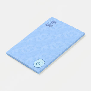 Himmlisch-blaue Monogramm (A-Z) Nachhinweise Post-it Klebezettel