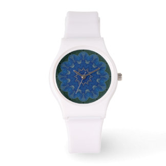 Himmlisch Blue Blume Mandala Watch sportlich Armbanduhr