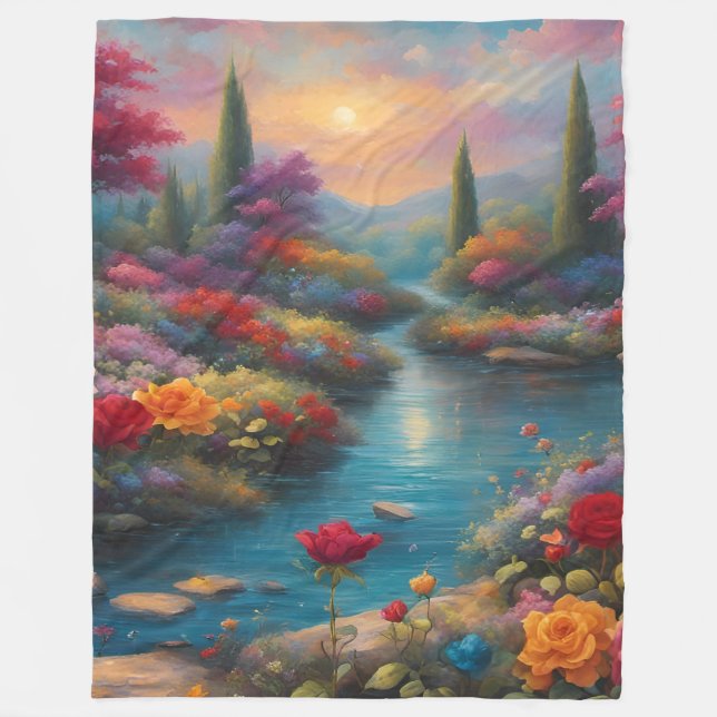 "Himmlisch Garden Stream" Fleecedecke (Vorderseite)