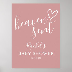 Himmlisch gesandtes Dusty Rose Rosa Mädchen Babypa Poster