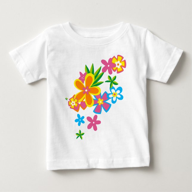 Himmlisch Hula Hawaiian Blume Girls Baby T-shirt (Vorderseite)