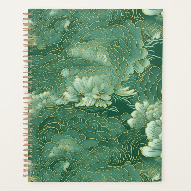 Himmlisch Jade Chiyogami Planner Planer (Vorderseite)