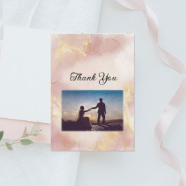 Himmlisch Pink Watercolor Hochzeit Dankeschön Kart Einladung