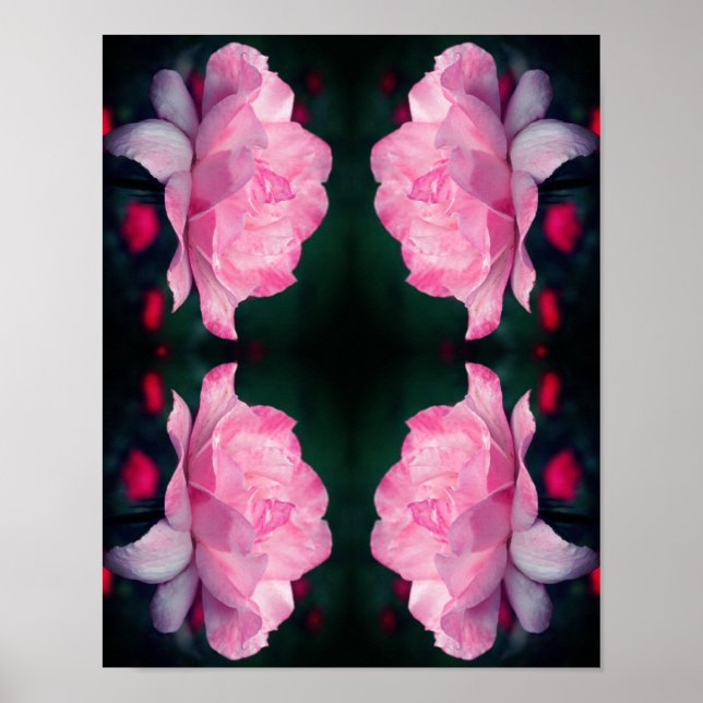 Himmlisch Rosa Rose Blume Abstrakt Poster (Vorne)