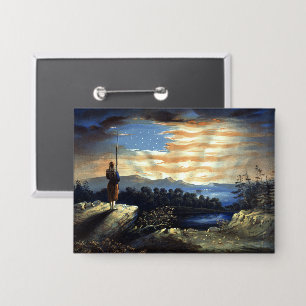 Himmlische amerikanische Flagge am Himmel, Zouave  Button