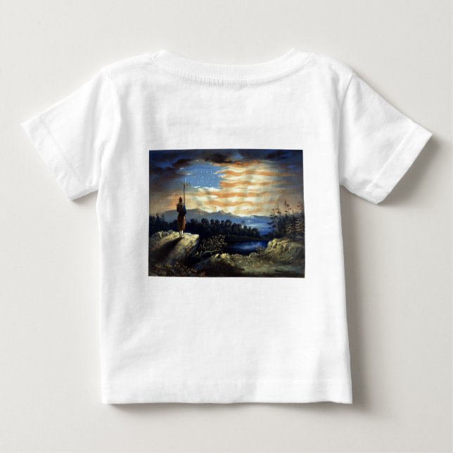 Himmlische amerikanische Flagge in Sky, Zouave Ziv Baby T-shirt (Rückseite)
