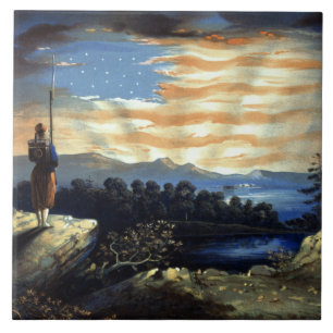 Himmlische amerikanische Flagge in Sky, Zouave Ziv Fliese